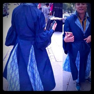 French sleeved denim coats with selected print